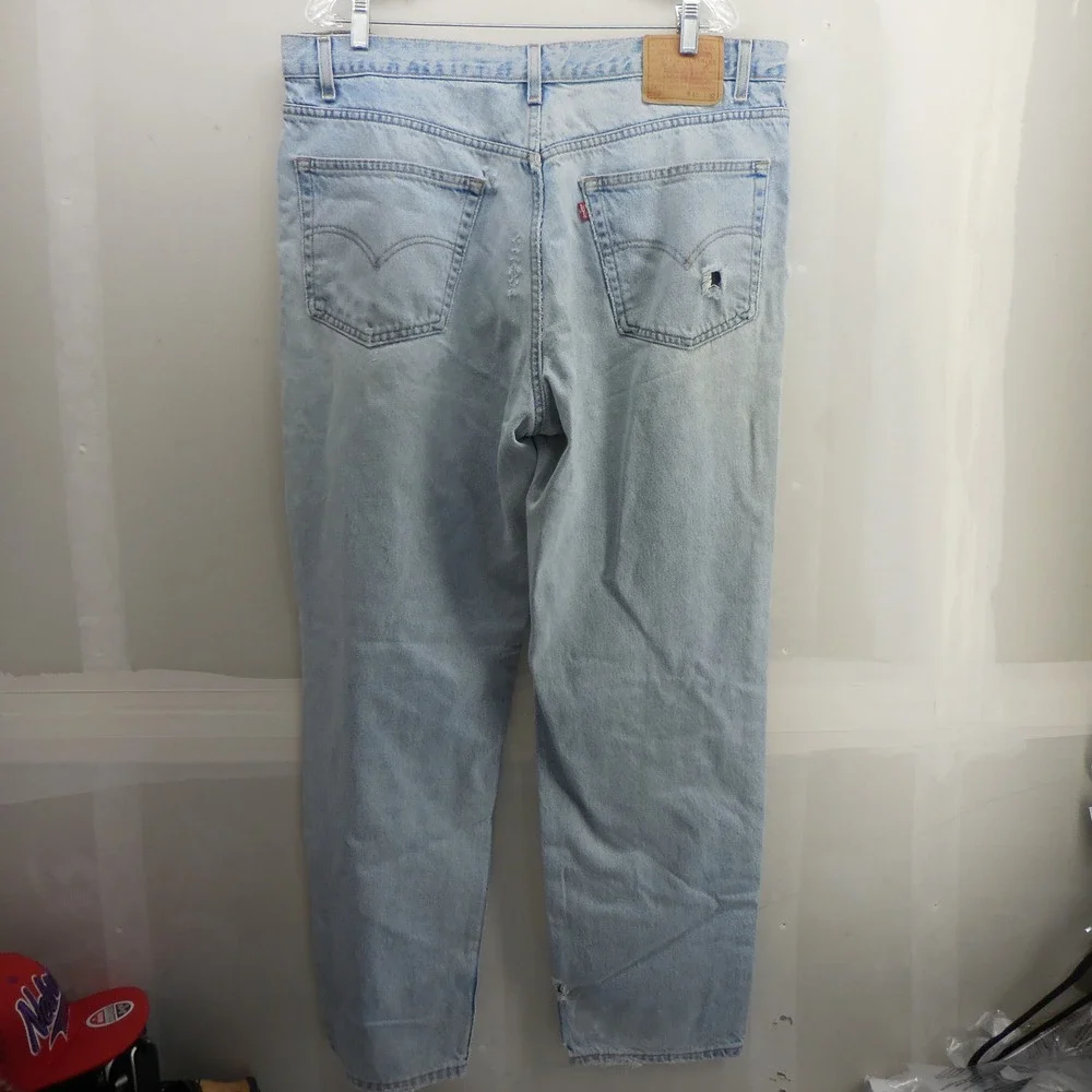 Levis 550 Relaxed Fit Tapered Leg Light Wash Denim‎ Jeans Mens 38x31 Vintage